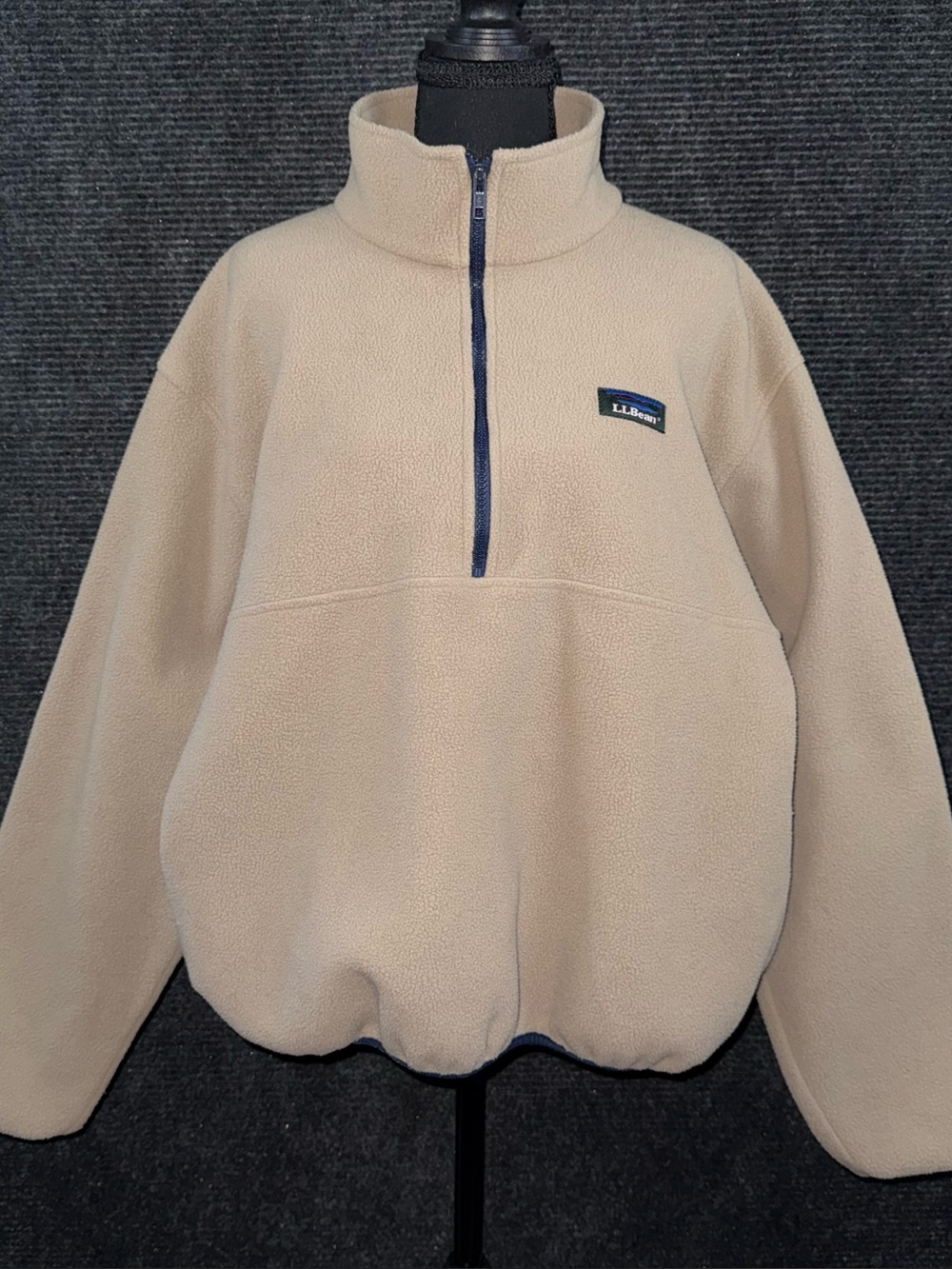 Vintage LL Bean Deep Pile Half Zip Fleece Pullover Large Sweater 90s Outdoor USA